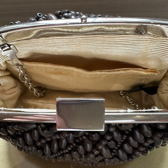 Ann Taylor dark brown beaded evening bag - Picture 5 of 8